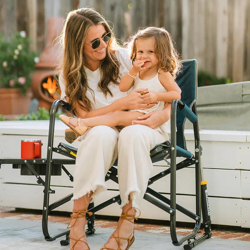 Ergonomic Portable Freestyle Rocker with Side Table - Folding Rocking Chair - Perfect for Tailgating Detail