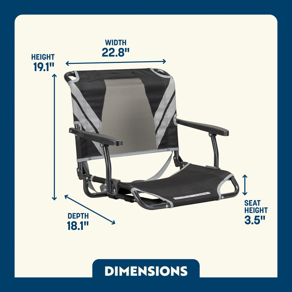 Heavy Duty Big Comfort Stadium Chair with Armrests - Rocker Chair for Camping & Lawns Detail