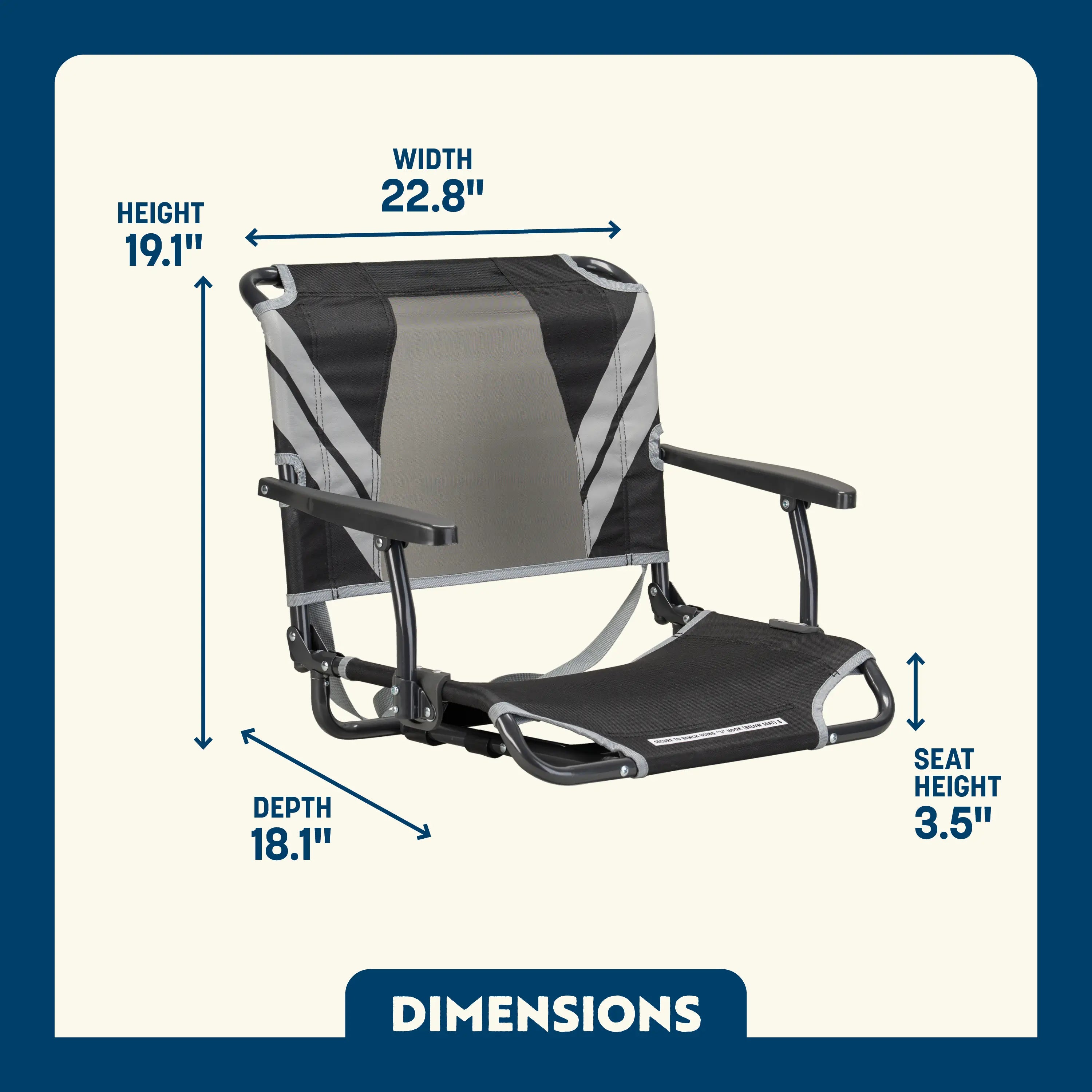 Heavy Duty Big Comfort Stadium Chair with Armrests - Rocker Chair for Camping & Lawns Detail