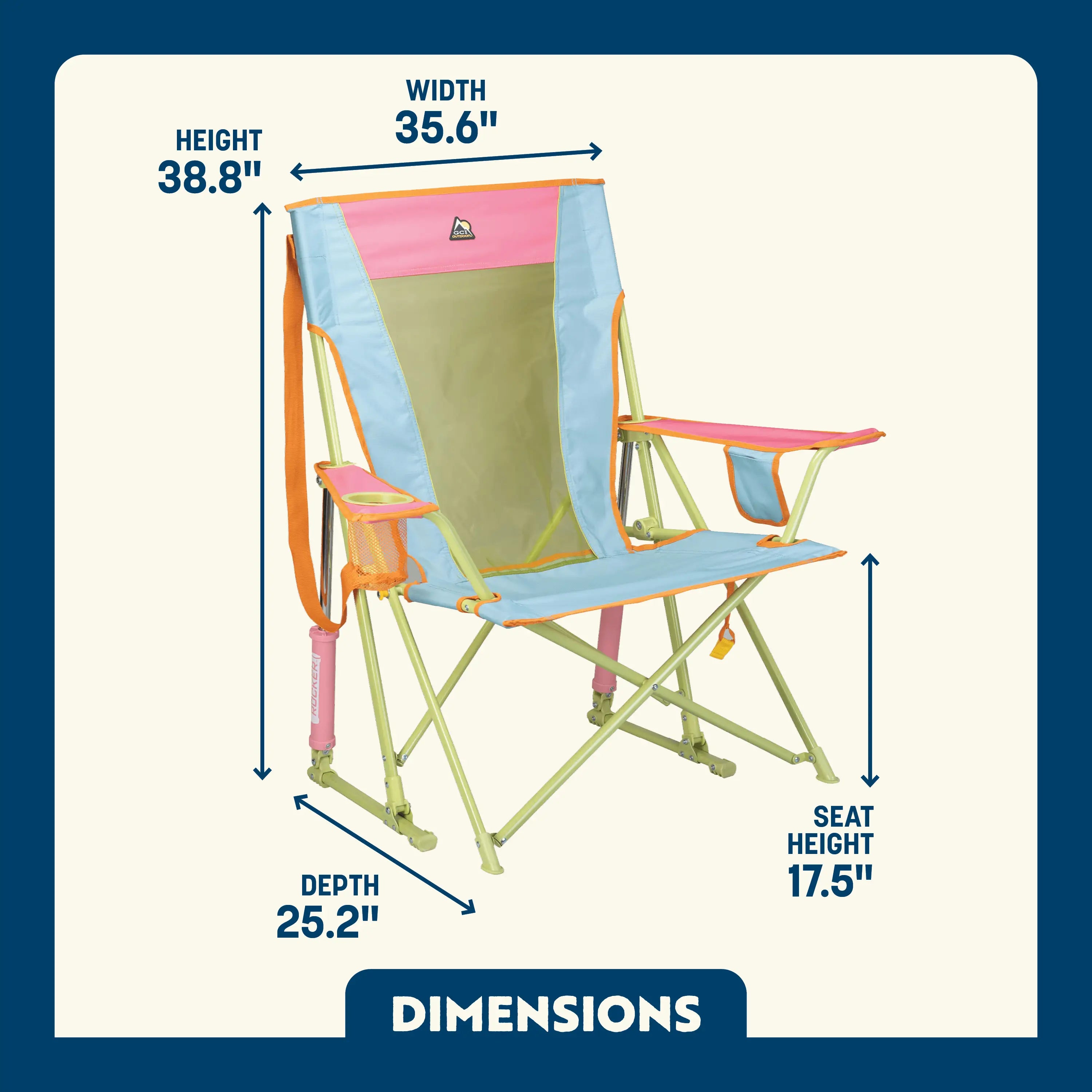 Foldable Comfort Pro Rocker - Rocker Chair for Camping & Lawns Detail