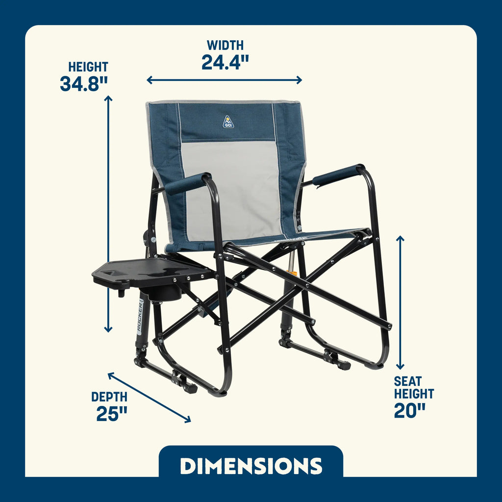 Ergonomic Portable Freestyle Rocker with Side Table - Folding Rocking Chair - Perfect for Tailgating Detail