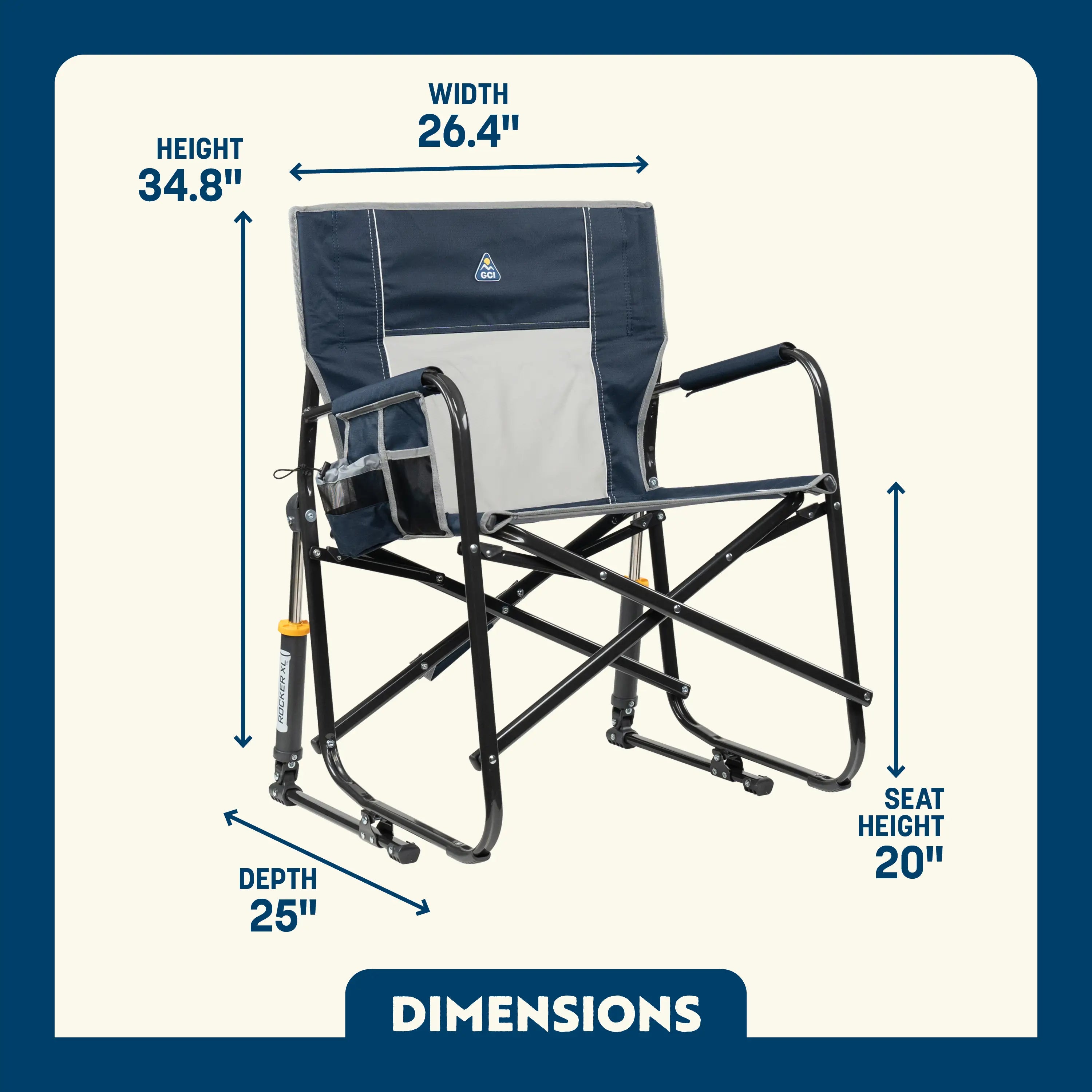 Premium All-Weather Freestyle Rocker XL - Camp Rocker Chair for Fishing & Beach Trips Detail