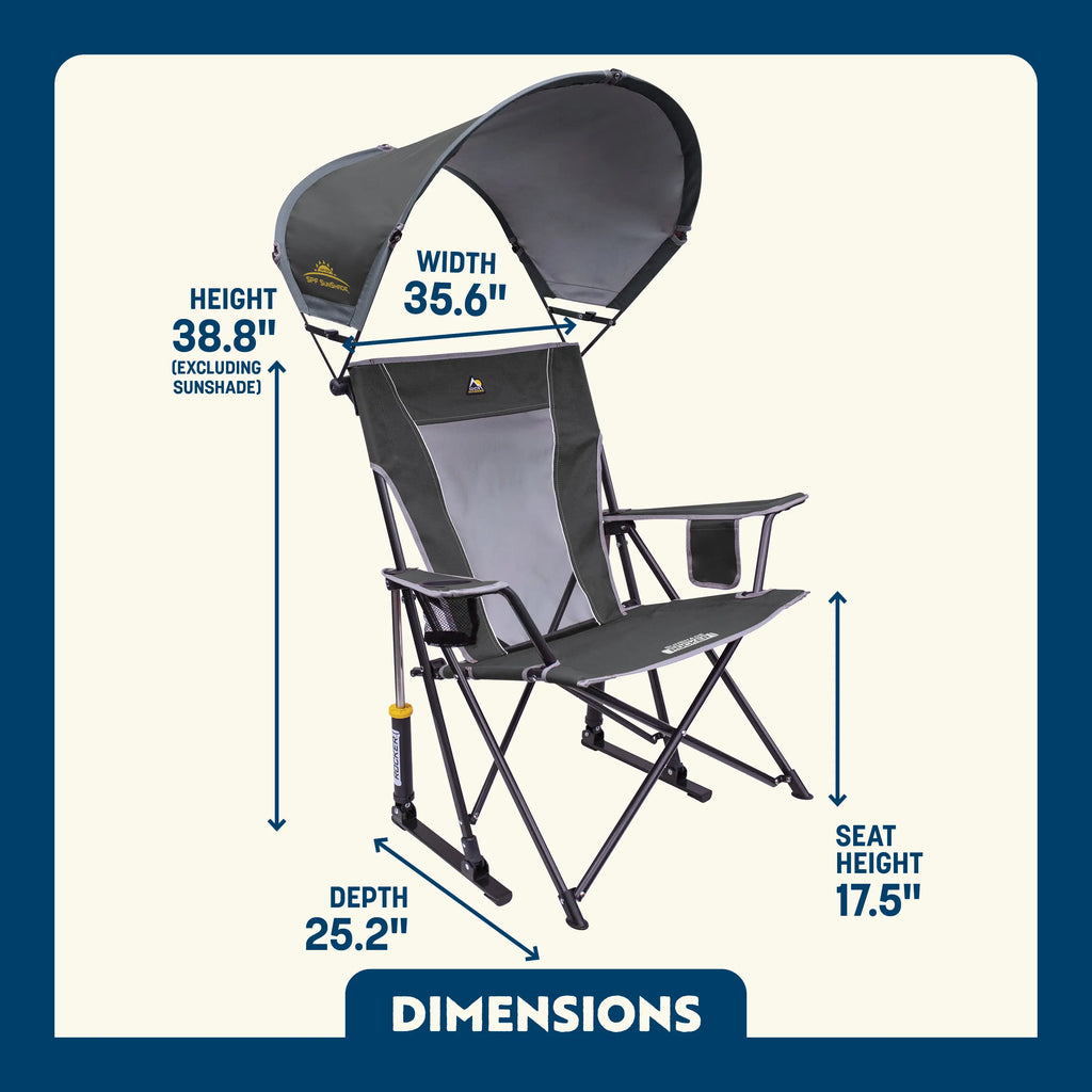 Heavy Duty SunShade Rocker - Rocker Chair for Camping & Lawns Detail