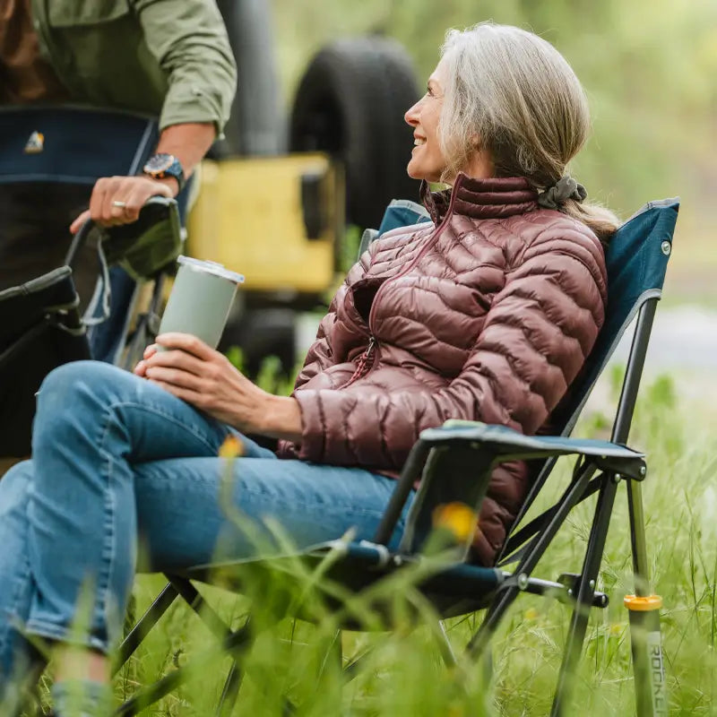 Heavy Duty Kickback Rocker - Outdoor Rocking Chairs with Dynamic Comfort Edge Detail