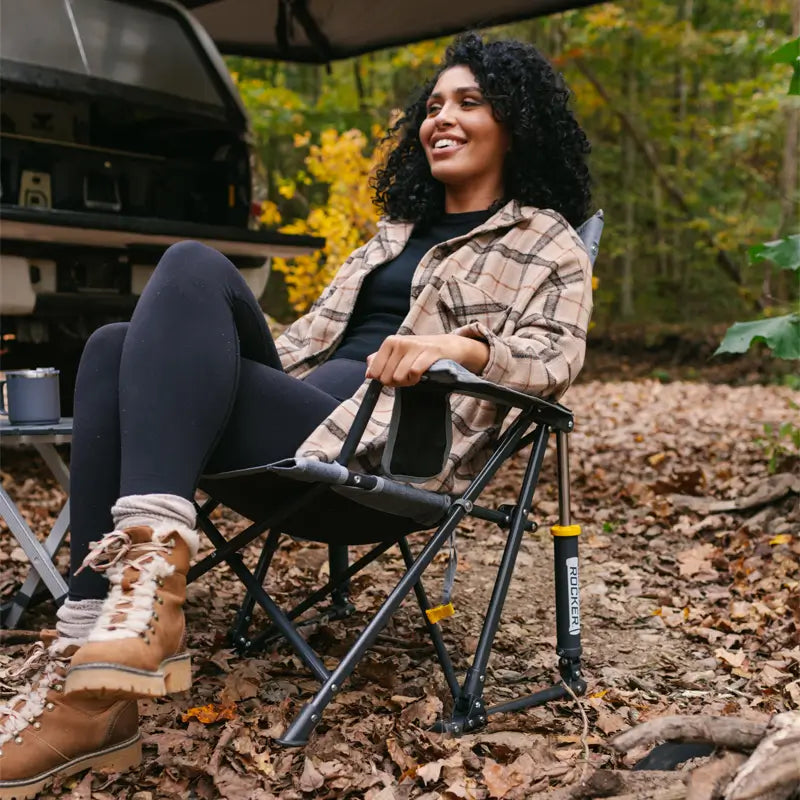 Heavy Duty Kickback Rocker - Outdoor Rocking Chairs with Dynamic Comfort Edge Detail