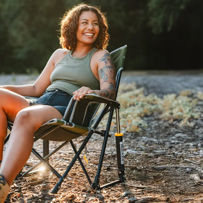 Heavy Duty Kickback Rocker - Outdoor Rocking Chairs with Dynamic Comfort Edge Detail