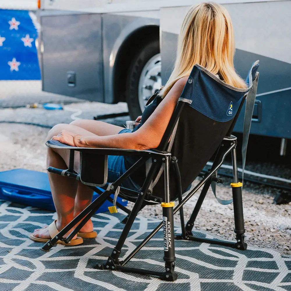 Heavy Duty Kickback Rocker - Outdoor Rocking Chairs with Dynamic Comfort Edge Detail