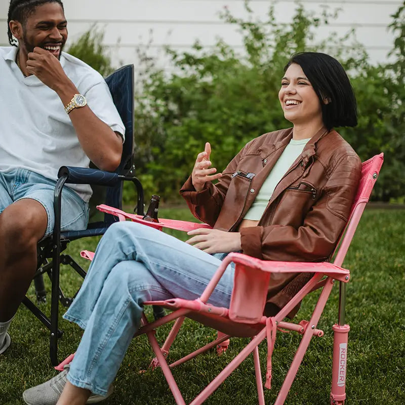 Heavy Duty Kickback Rocker - Outdoor Rocking Chairs with Dynamic Comfort Edge Detail