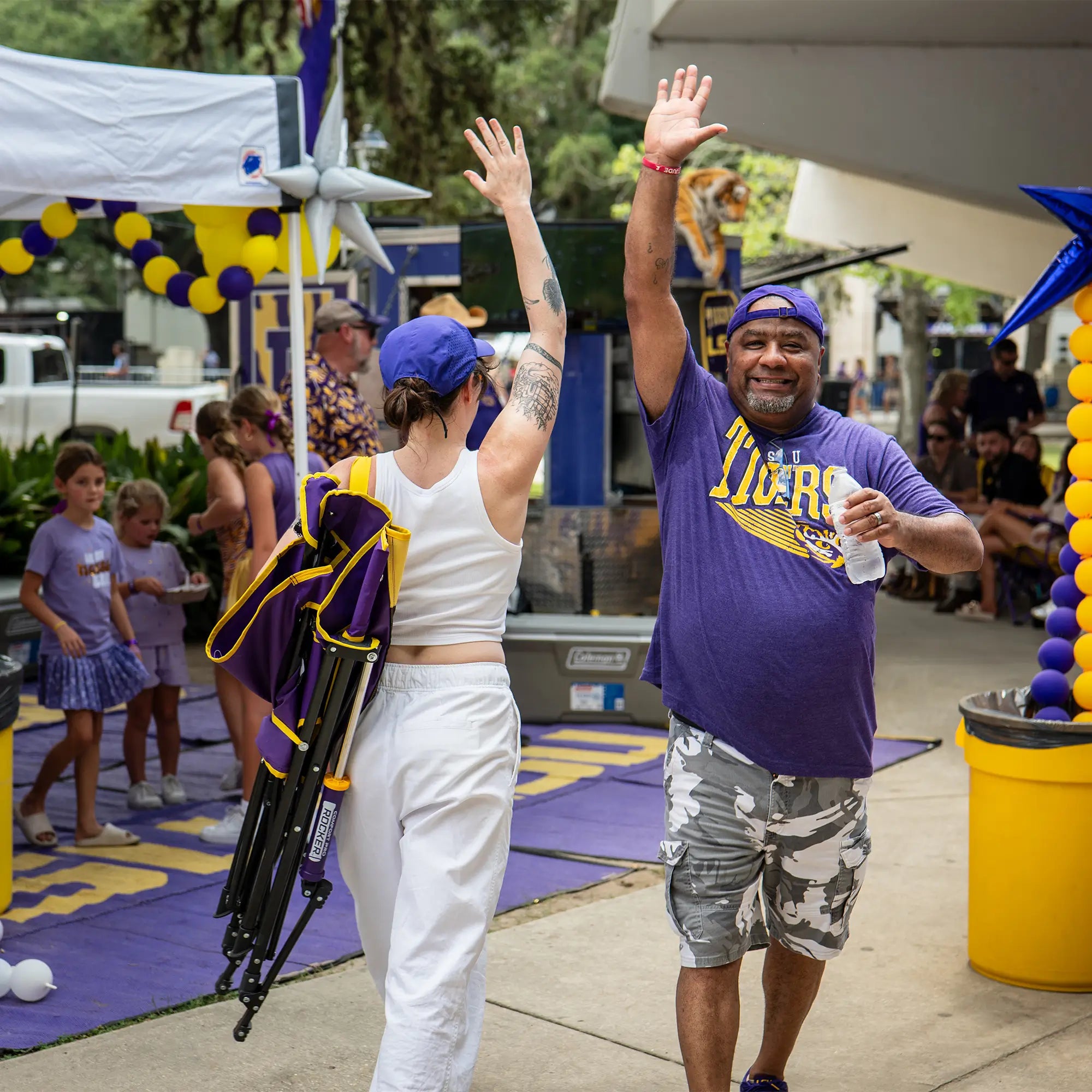 Foldable Comfort Pro Rocker - LSU Tigers - Outdoor Rocking Chairs with Dynamic Comfort Edge Detail