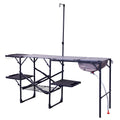 Portable Outdoor Master Cook Station - Folding Camping Table with Storage Shelves - Default Title