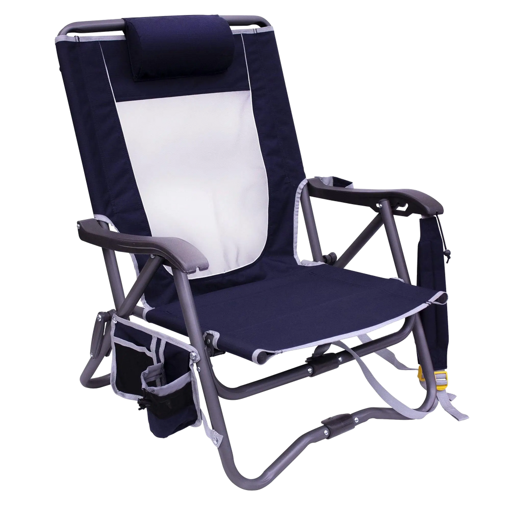 Foldable Bi-Fold Slim Event Chair - Folding Rocking Chair - Perfect for Tailgating - Indigo
