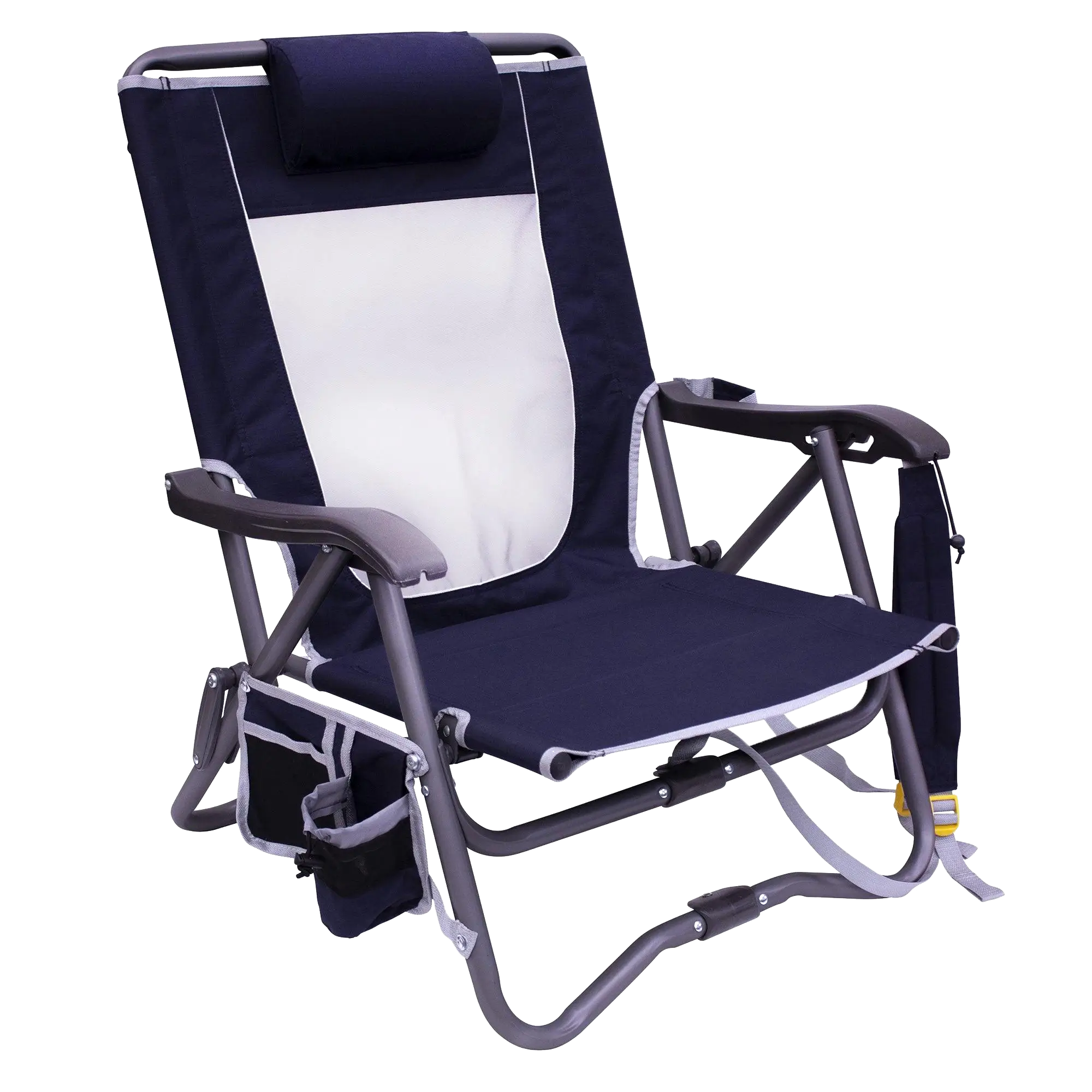 Foldable Bi-Fold Slim Event Chair - Folding Rocking Chair - Perfect for Tailgating - Indigo