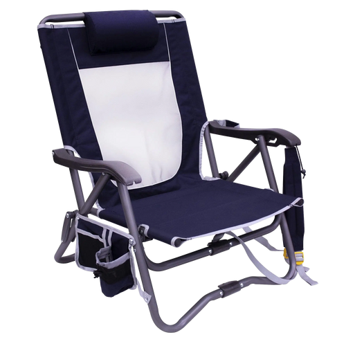 Foldable Bi-Fold Slim Event Chair - Folding Rocking Chair - Perfect for Tailgating - Indigo