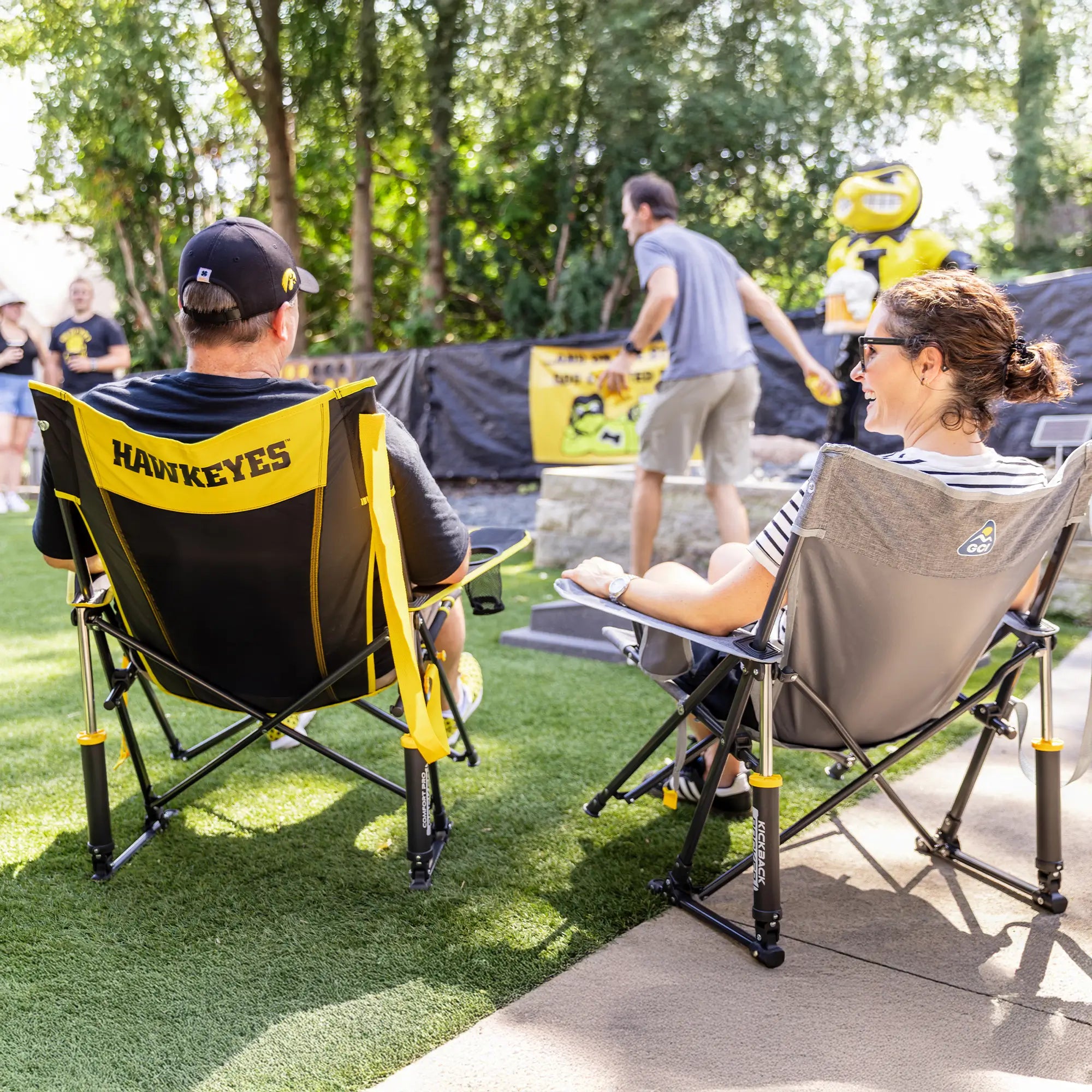 Ultra-Comfortable Comfort Pro Rocker - Iowa Hawkeyes - Outdoor Rocking Chairs with Dynamic Comfort Edge Detail