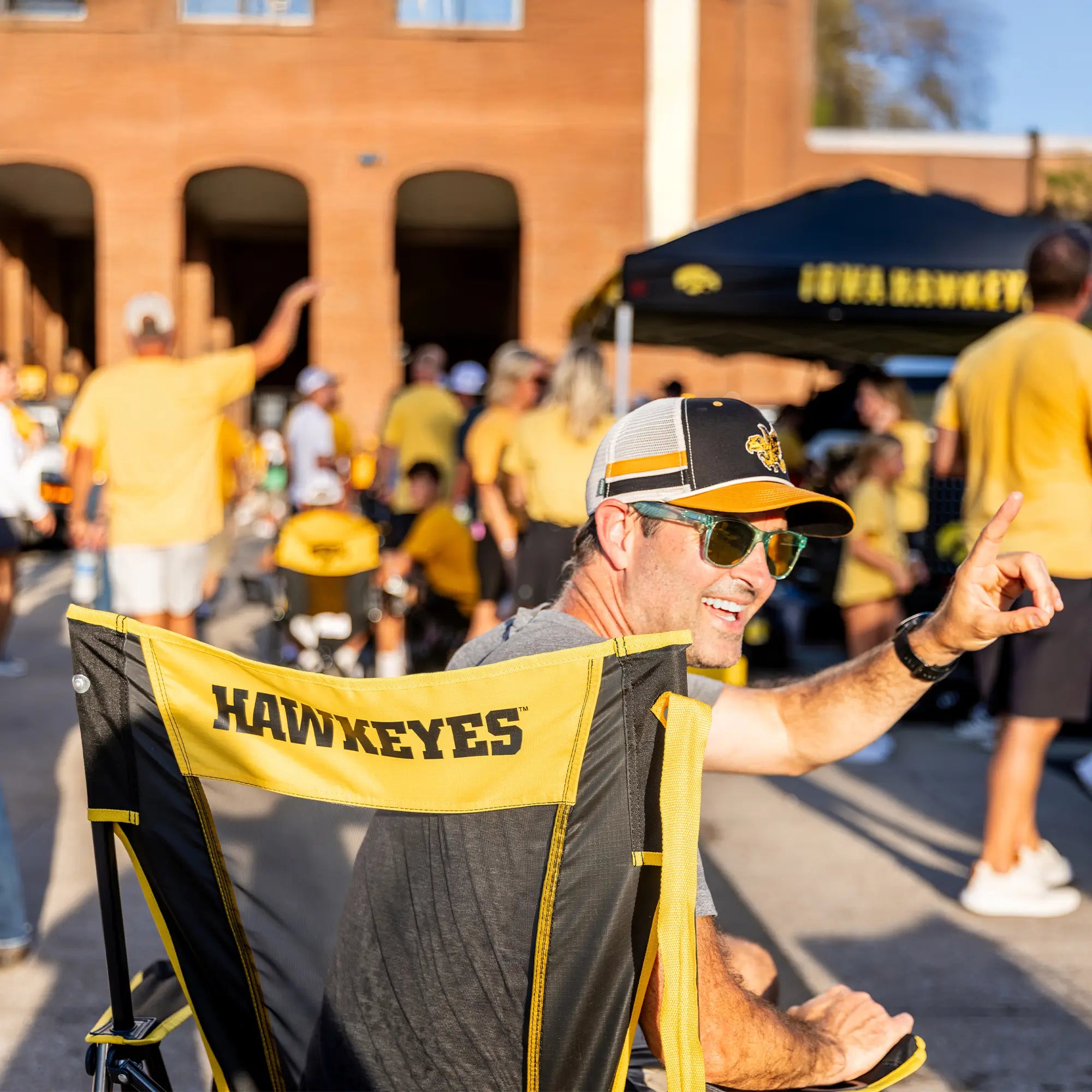 Ultra-Comfortable Comfort Pro Rocker - Iowa Hawkeyes - Outdoor Rocking Chairs with Dynamic Comfort Edge Detail