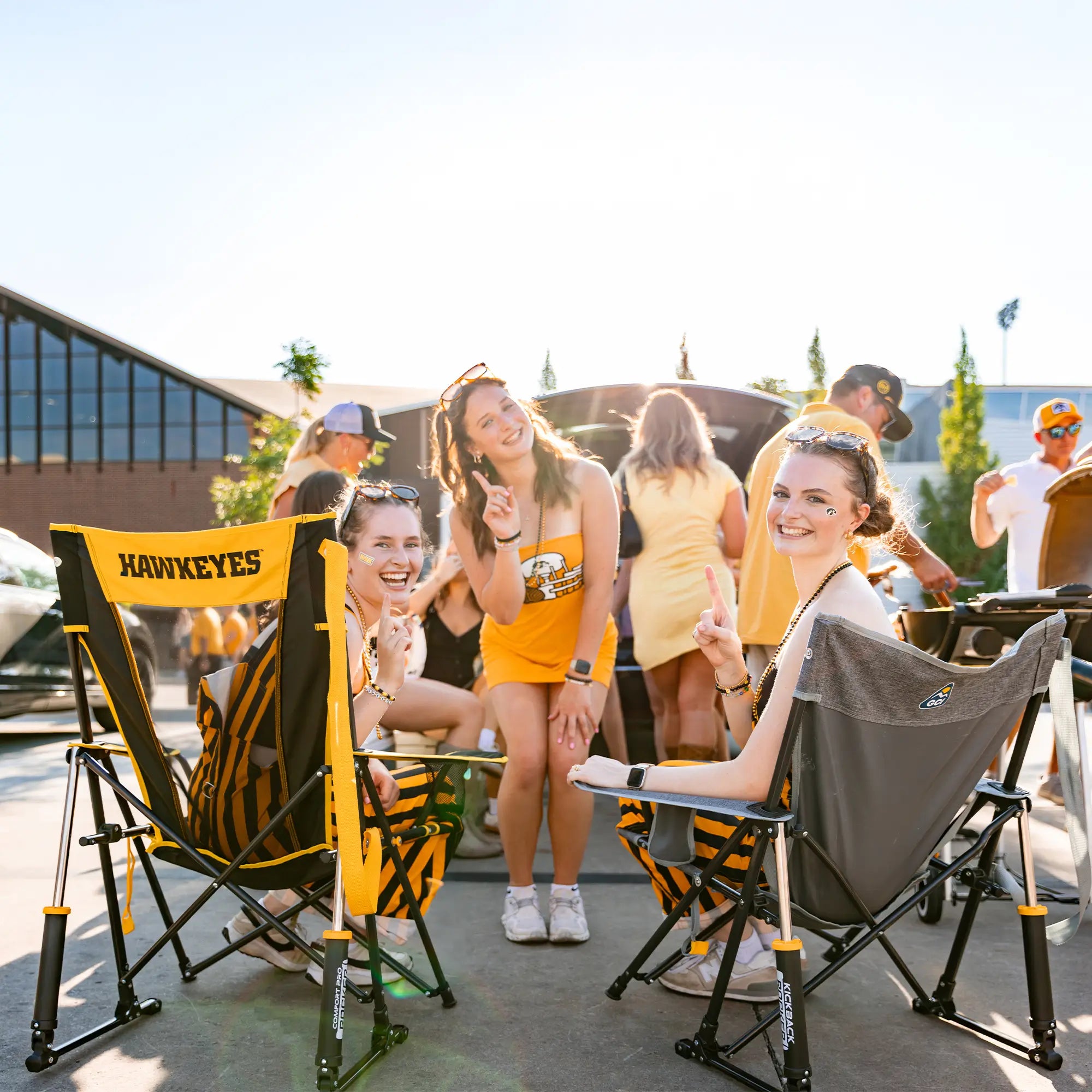 Ultra-Comfortable Comfort Pro Rocker - Iowa Hawkeyes - Outdoor Rocking Chairs with Dynamic Comfort Edge Detail