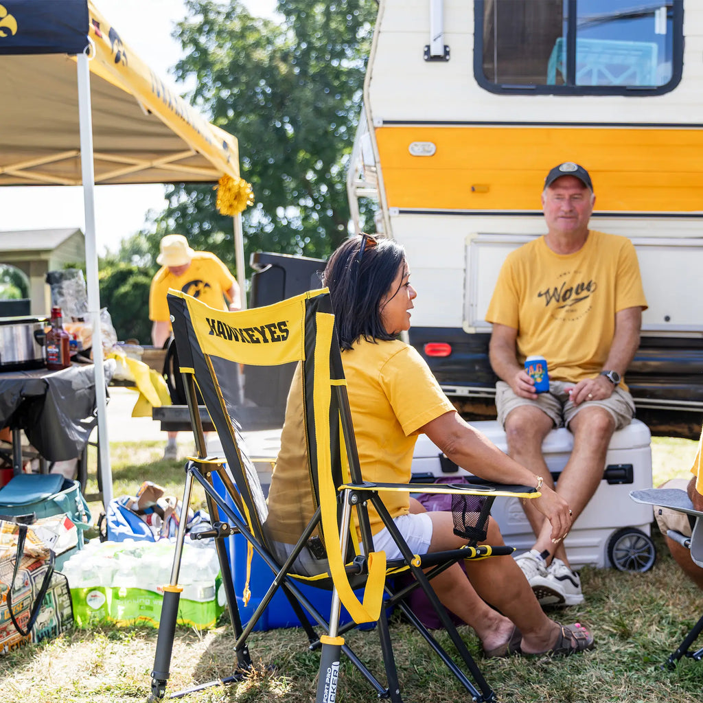 Ultra-Comfortable Comfort Pro Rocker - Iowa Hawkeyes - Outdoor Rocking Chairs with Dynamic Comfort Edge Detail
