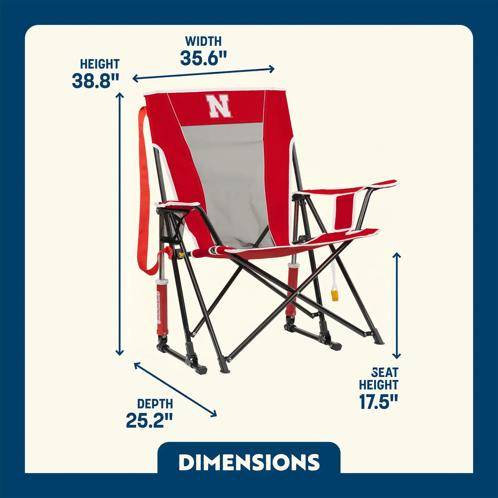 Ultra-Comfortable Comfort Pro Rocker - Nebraska Cornhuskers - Outdoor Rocking Chairs with Dynamic Comfort Edge Detail