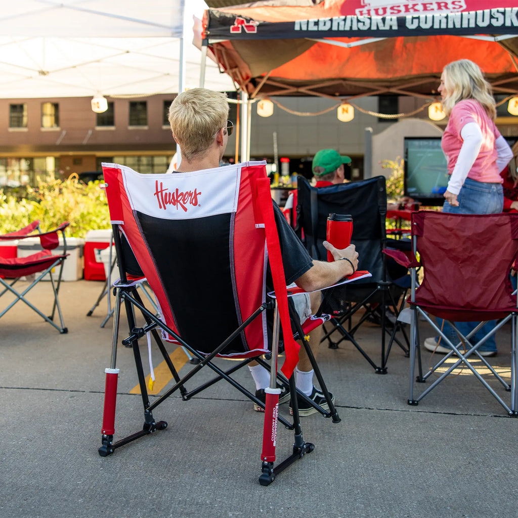 Ultra-Comfortable Comfort Pro Rocker - Nebraska Cornhuskers - Outdoor Rocking Chairs with Dynamic Comfort Edge Detail