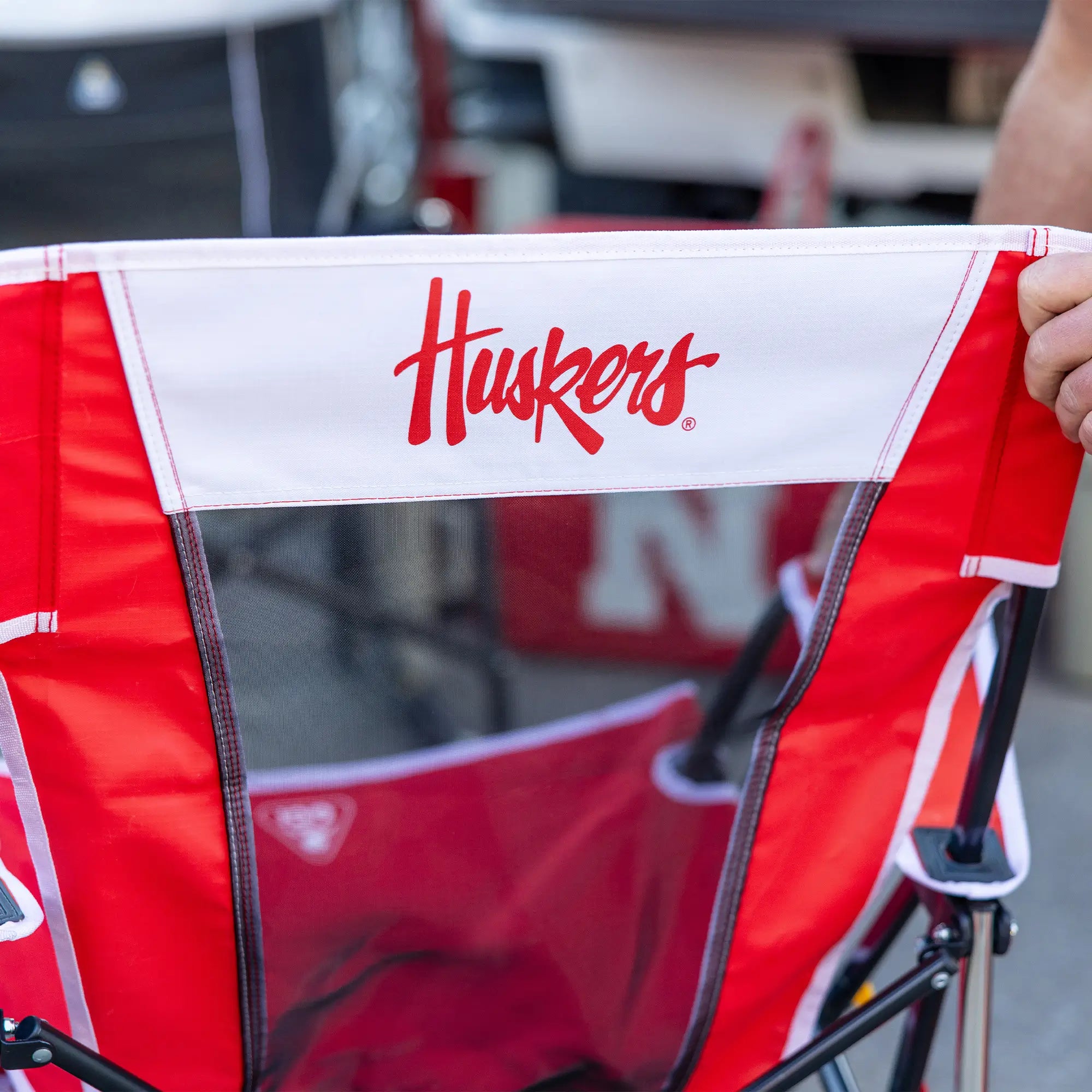 Ultra-Comfortable Comfort Pro Rocker - Nebraska Cornhuskers - Outdoor Rocking Chairs with Dynamic Comfort Edge Detail