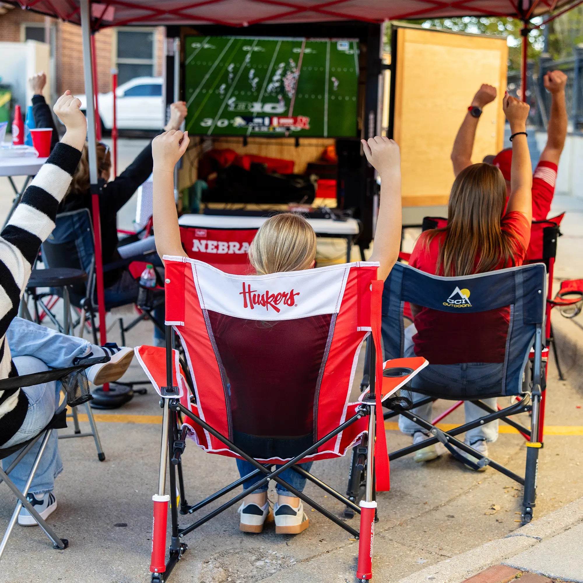 Ultra-Comfortable Comfort Pro Rocker - Nebraska Cornhuskers - Outdoor Rocking Chairs with Dynamic Comfort Edge Detail