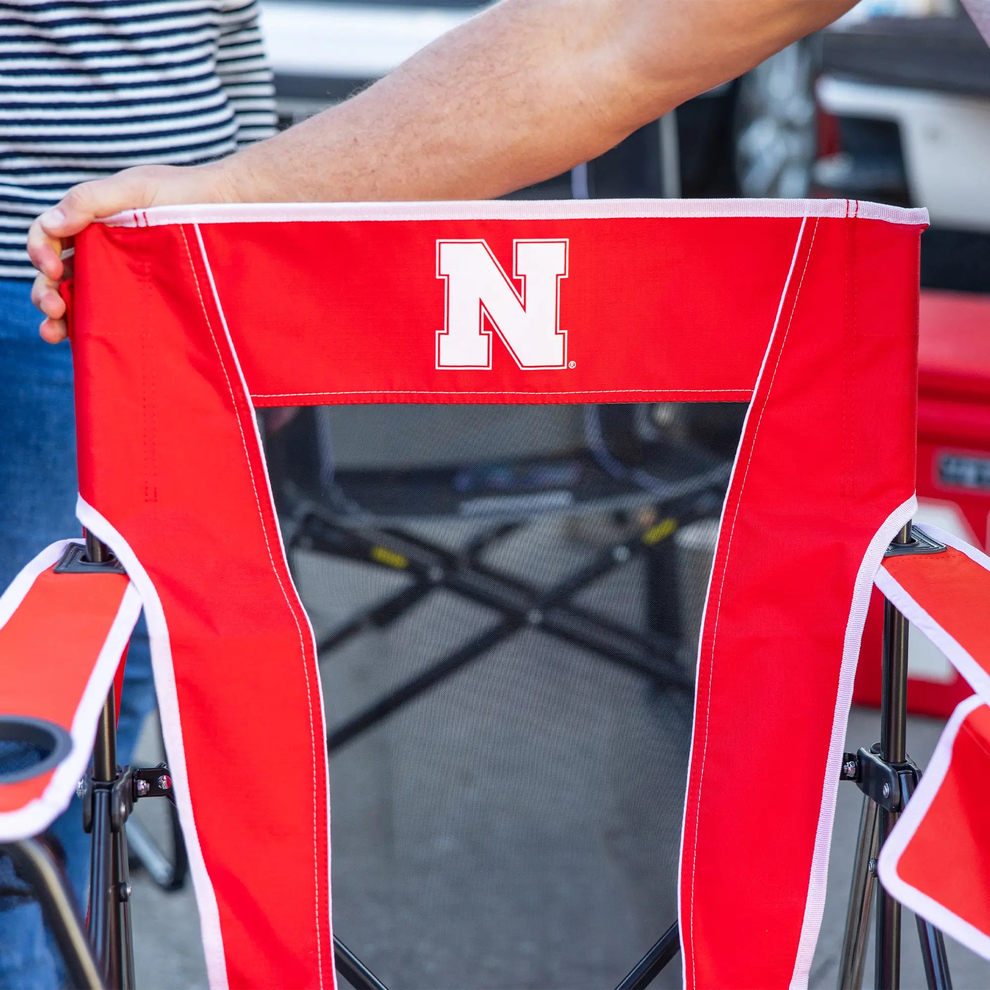 Ultra-Comfortable Comfort Pro Rocker - Nebraska Cornhuskers - Outdoor Rocking Chairs with Dynamic Comfort Edge Detail