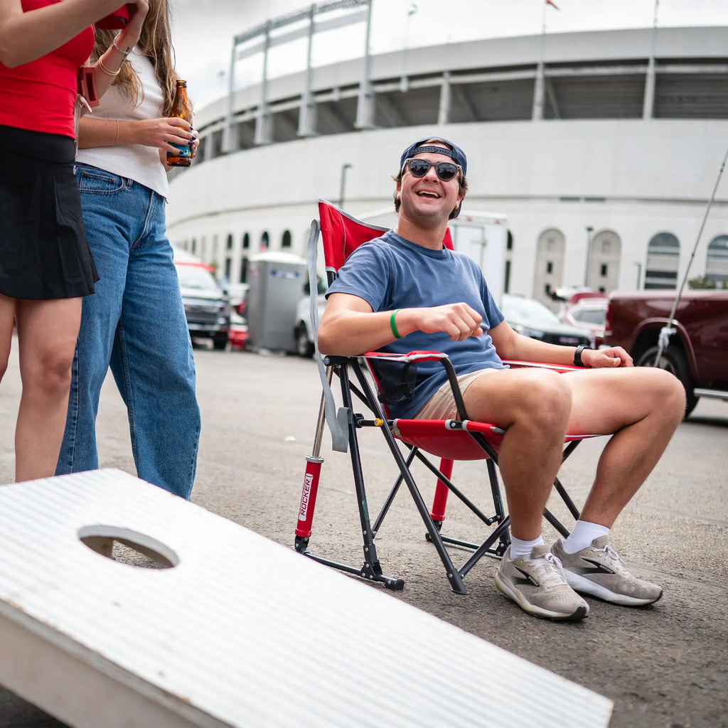 Premium All-Weather Comfort Pro Rocker - Ohio State Buckeyes - Rocker Chair for Camping & Lawns Detail