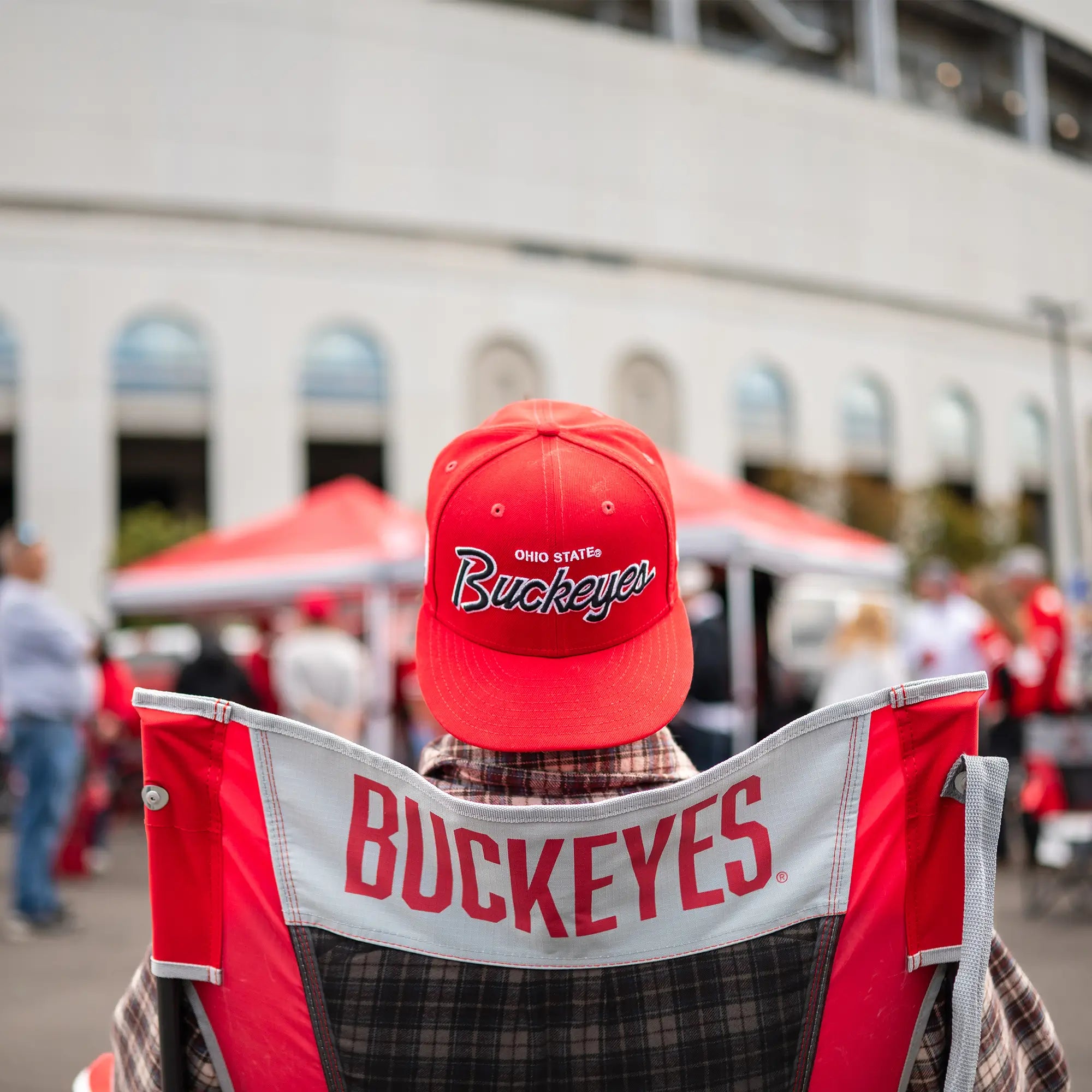 Premium All-Weather Comfort Pro Rocker - Ohio State Buckeyes - Rocker Chair for Camping & Lawns Detail