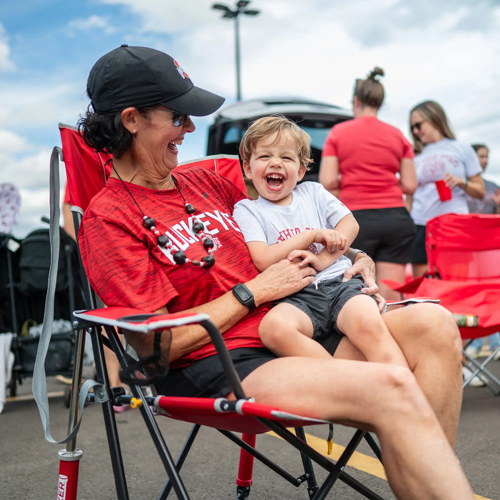 Premium All-Weather Comfort Pro Rocker - Ohio State Buckeyes - Rocker Chair for Camping & Lawns Detail