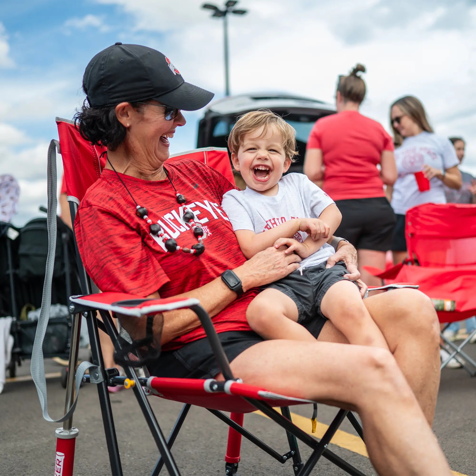 Premium All-Weather Comfort Pro Rocker - Ohio State Buckeyes - Rocker Chair for Camping & Lawns Detail