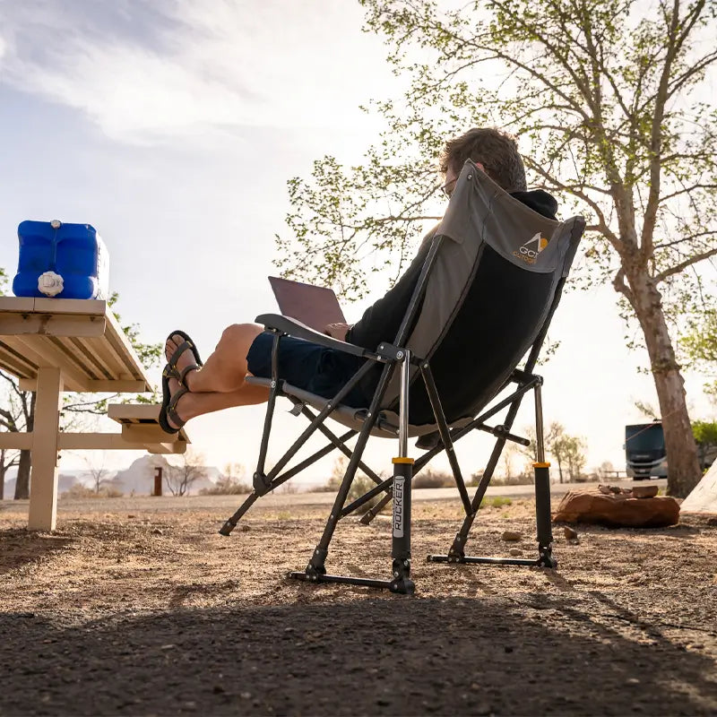 Foldable RoadTrip Rocker - Folding Rocking Chair - Perfect for Tailgating Detail