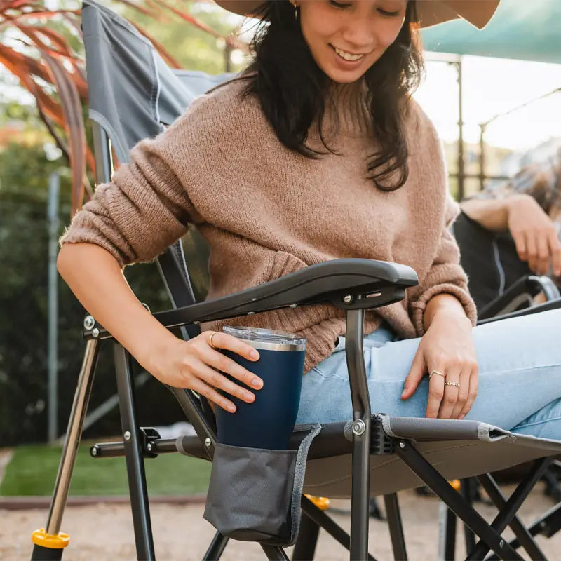 Foldable RoadTrip Rocker - Folding Rocking Chair - Perfect for Tailgating Detail