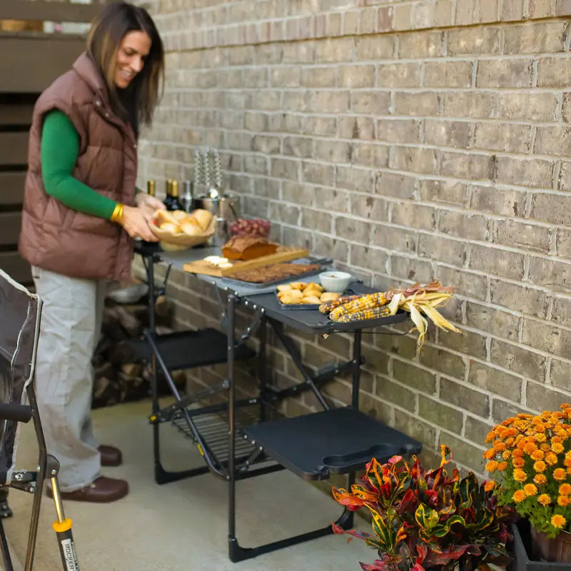 Portable Outdoor Slim-Fold Cook Station - Outdoor Cook Station for Tailgating & BBQ Detail