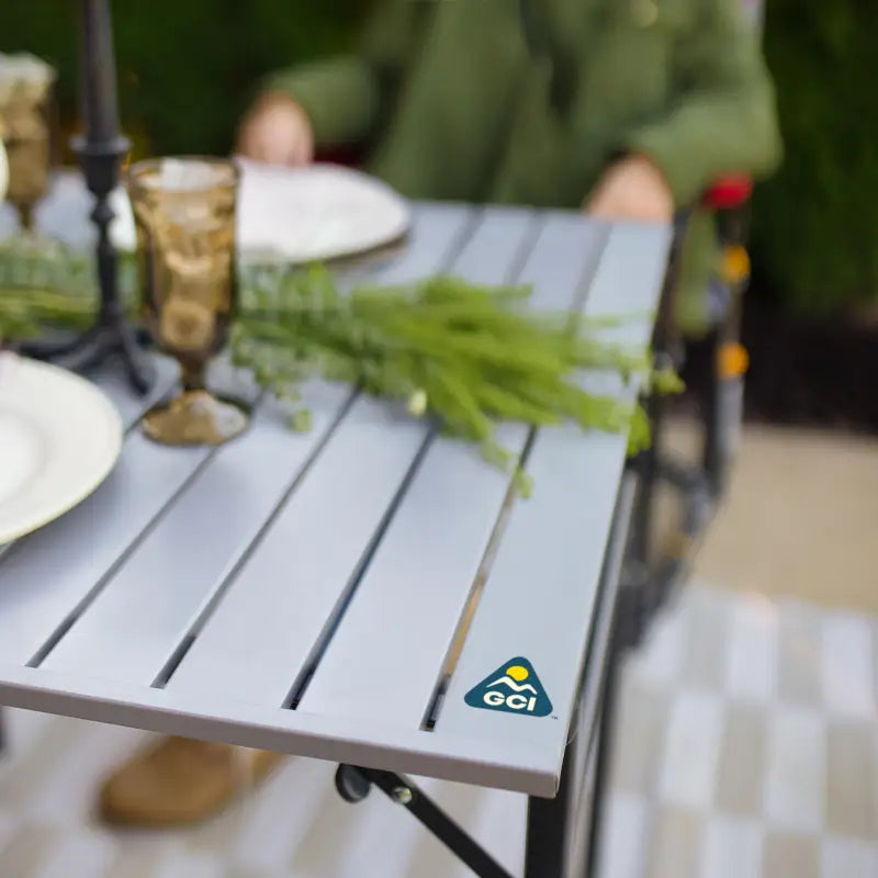 Multi-Functional Slim-Fold Table XL - Folding Camping Table with Storage Shelves Detail