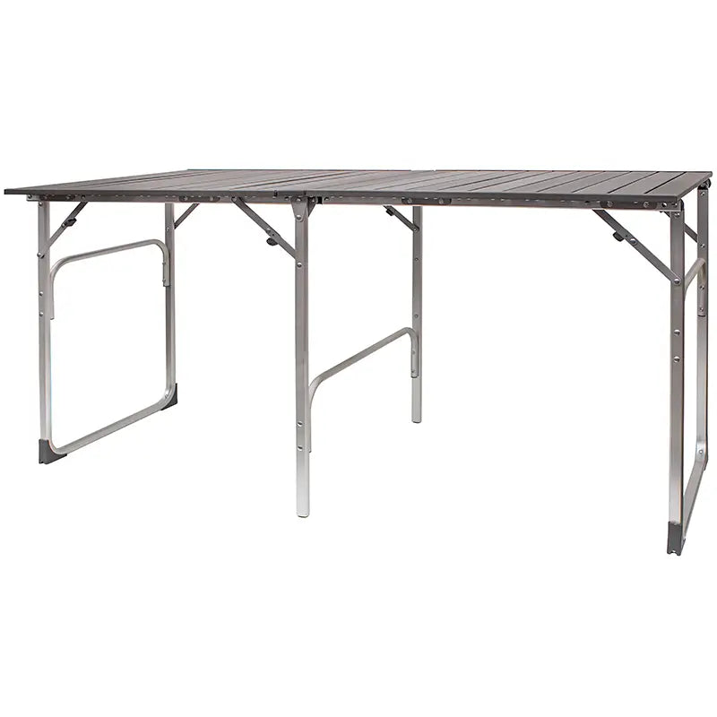 Multi-Functional Slim-Fold Table - Heavy Duty Aluminum Folding Picnic Table - Default Title