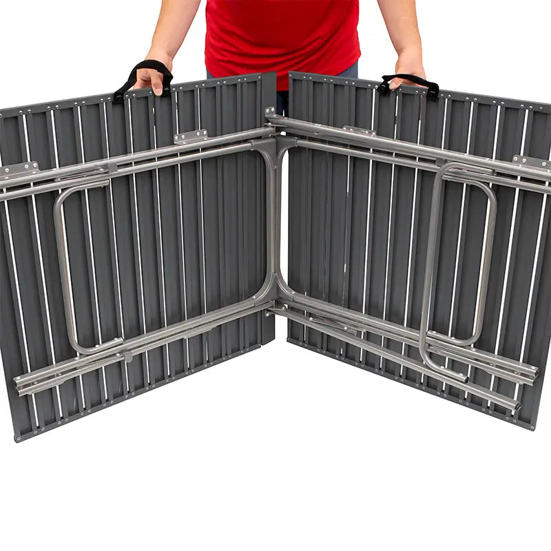 Multi-Functional Slim-Fold Table XL - Folding Camping Table with Storage Shelves Detail