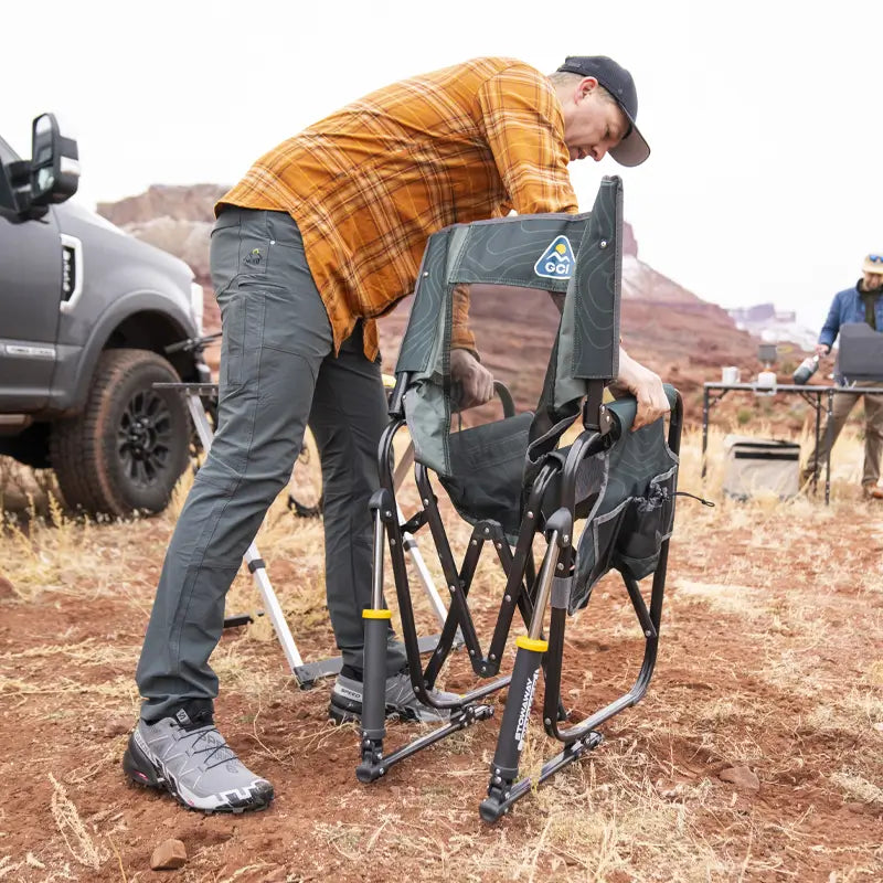 Ultra-Comfortable Stowaway Rocker - Camp Rocker Chair for Fishing & Beach Trips Detail