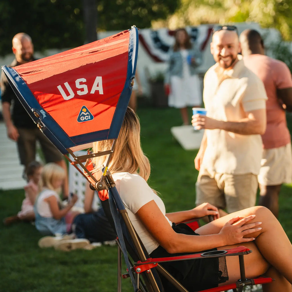 Heavy Duty SunShade Accessory - USA Anniversary Deluxe - Portable Beach Canopy with Adjustable Shade Angle Detail