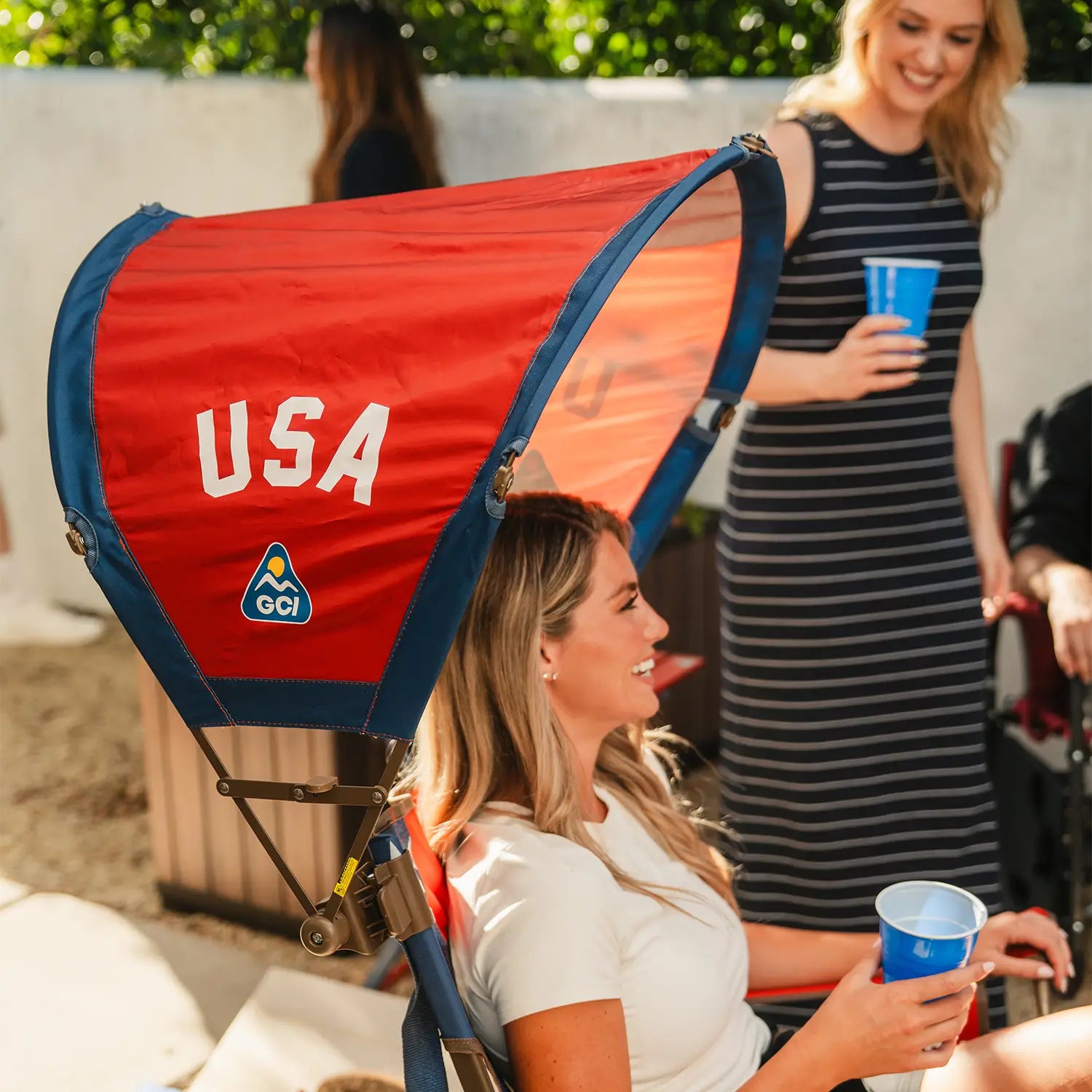 Heavy Duty SunShade Accessory - USA Anniversary Deluxe - Portable Beach Canopy with Adjustable Shade Angle Detail