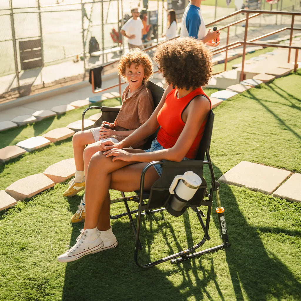 Heavy Duty Tandem Rocker - Folding Rocking Chair - Perfect for Tailgating Detail