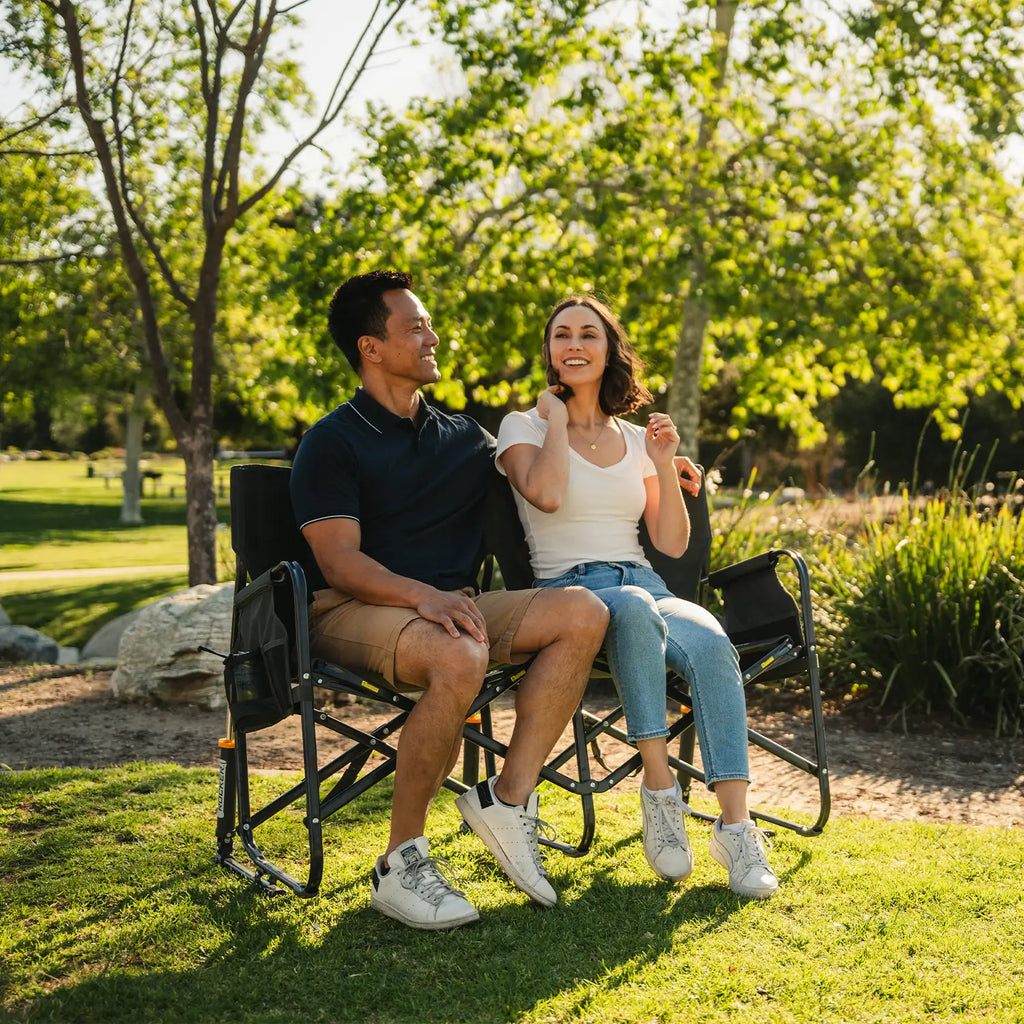 Heavy Duty Tandem Rocker - Folding Rocking Chair - Perfect for Tailgating Detail
