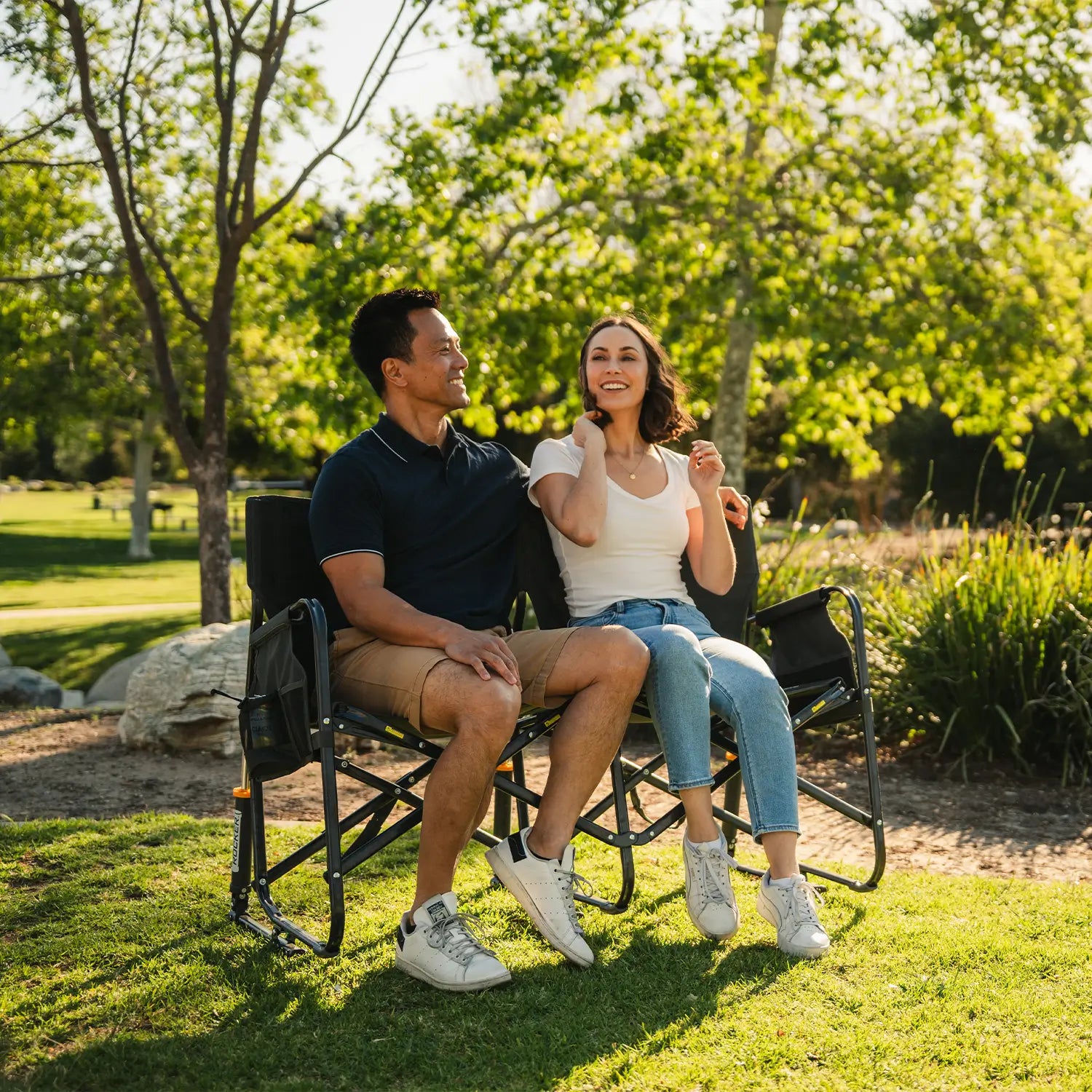 Heavy Duty Tandem Rocker - Folding Rocking Chair - Perfect for Tailgating Detail