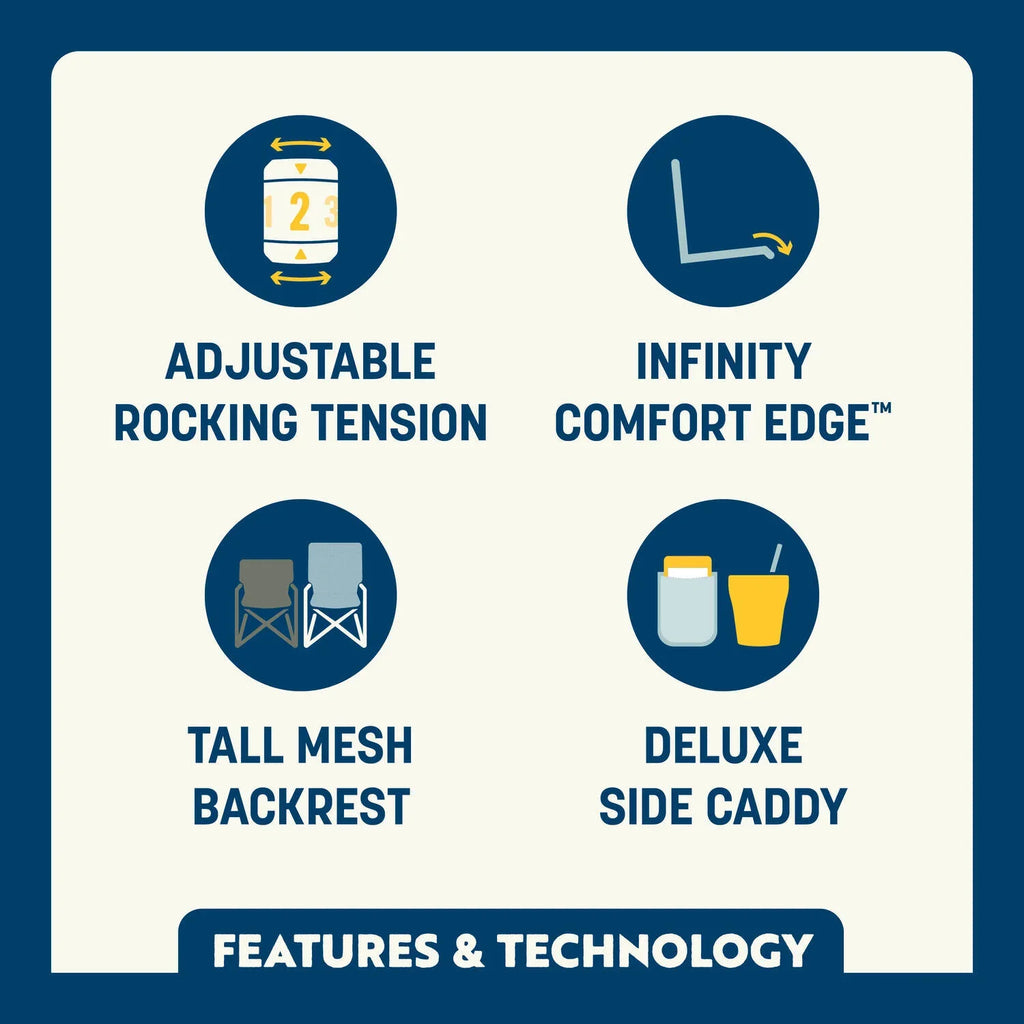 Heavy Duty Adjustable Rocker - NASCAR - Camp Rocker Chair for Fishing & Beach Trips Detail