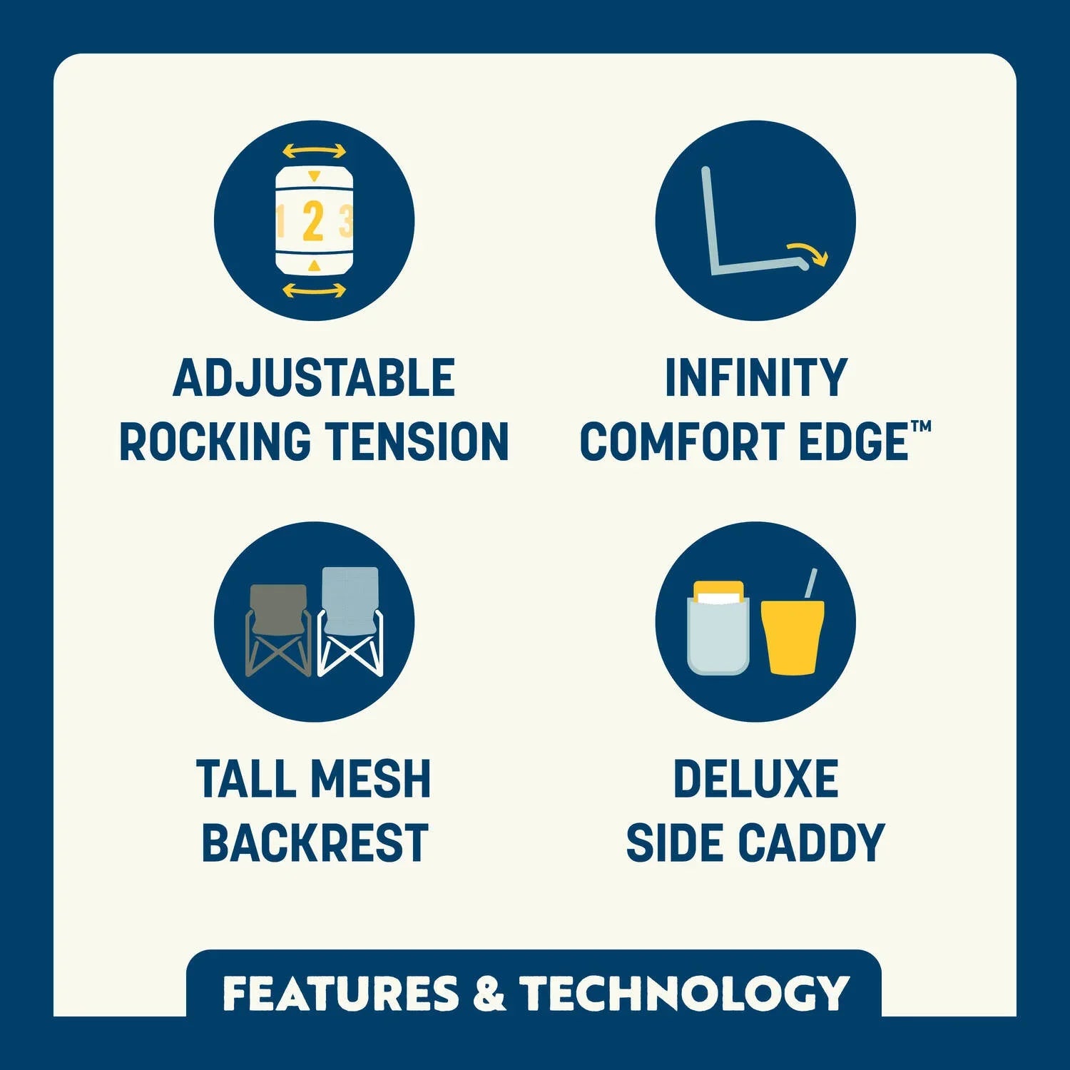 Heavy Duty Adjustable Rocker - NASCAR - Camp Rocker Chair for Fishing & Beach Trips Detail