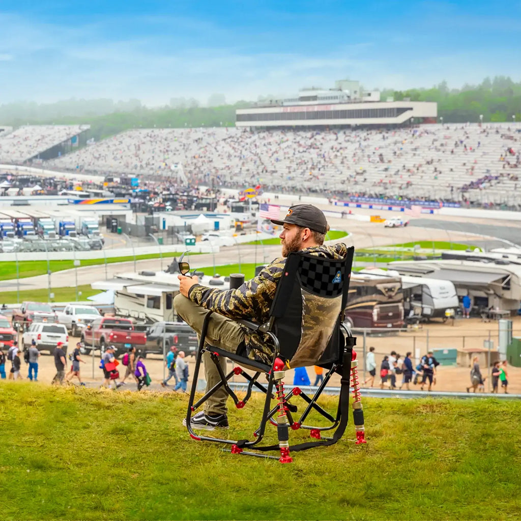 Heavy Duty Adjustable Rocker - NASCAR - Camp Rocker Chair for Fishing & Beach Trips Detail