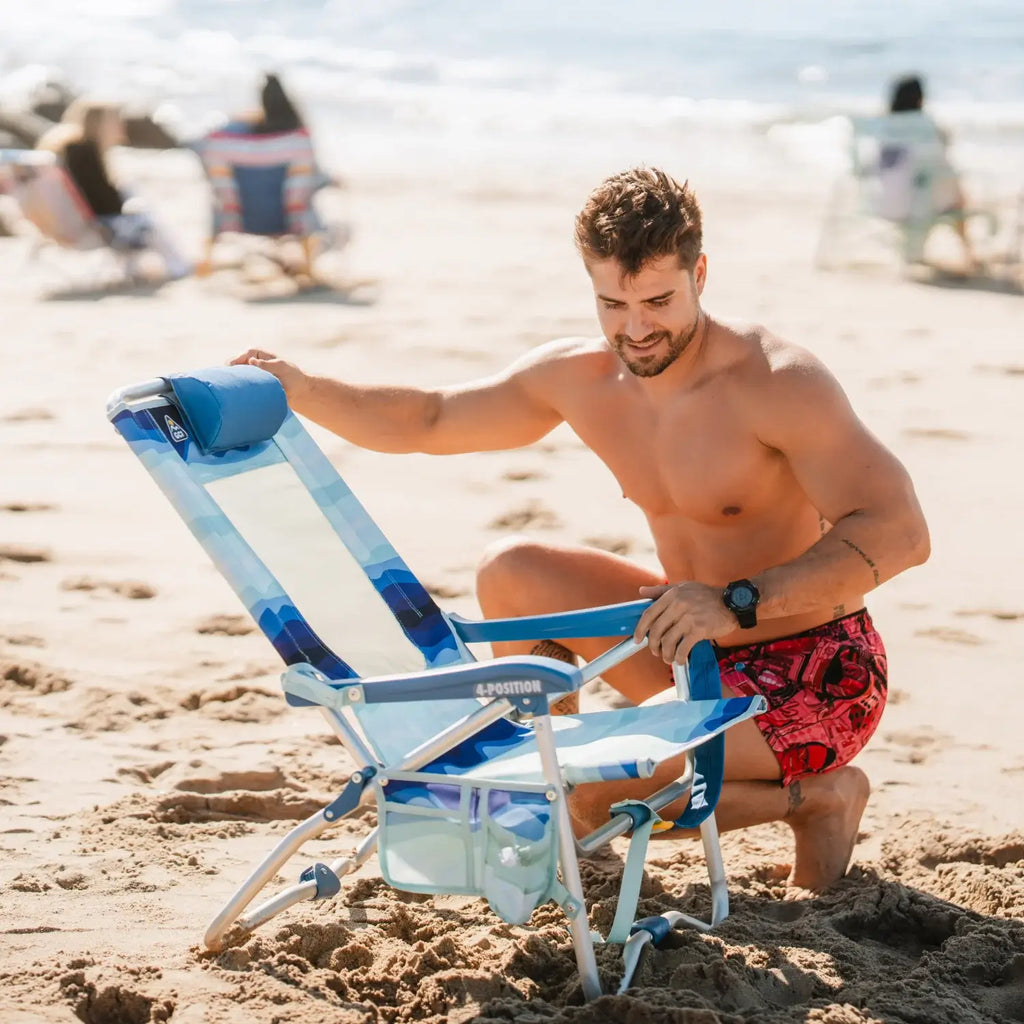 Premium All-Weather Bi-Fold Beach Chair - Outdoor Rocking Chairs with Dynamic Comfort Edge Detail