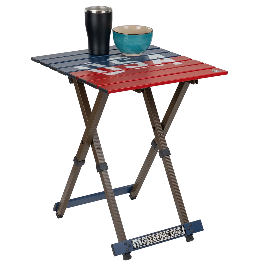 Portable Outdoor Compact Camp Table 20 - USA Anniversary Deluxe - Portable Camp Kitchen Table Counter Detail
