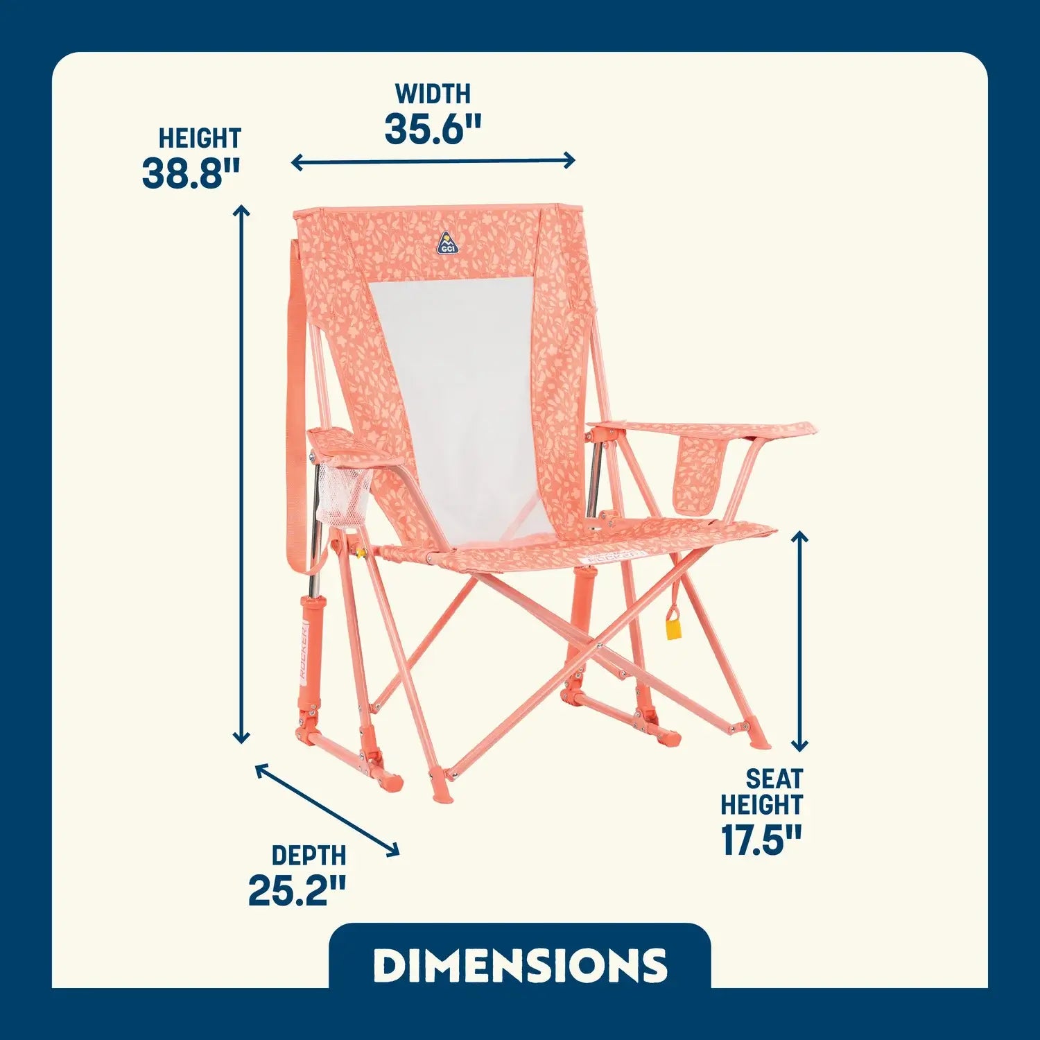 Foldable Comfort Pro Rocker - Rocker Chair for Camping & Lawns Detail