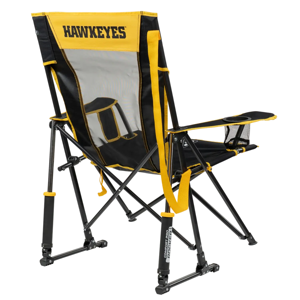 Ultra-Comfortable Comfort Pro Rocker - Iowa Hawkeyes - Outdoor Rocking Chairs with Dynamic Comfort Edge Detail
