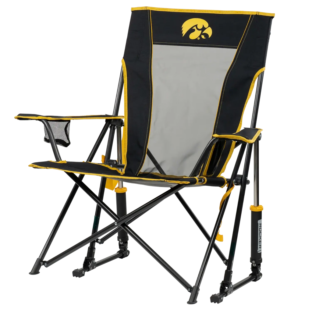 Ultra-Comfortable Comfort Pro Rocker - Iowa Hawkeyes - Outdoor Rocking Chairs with Dynamic Comfort Edge Detail